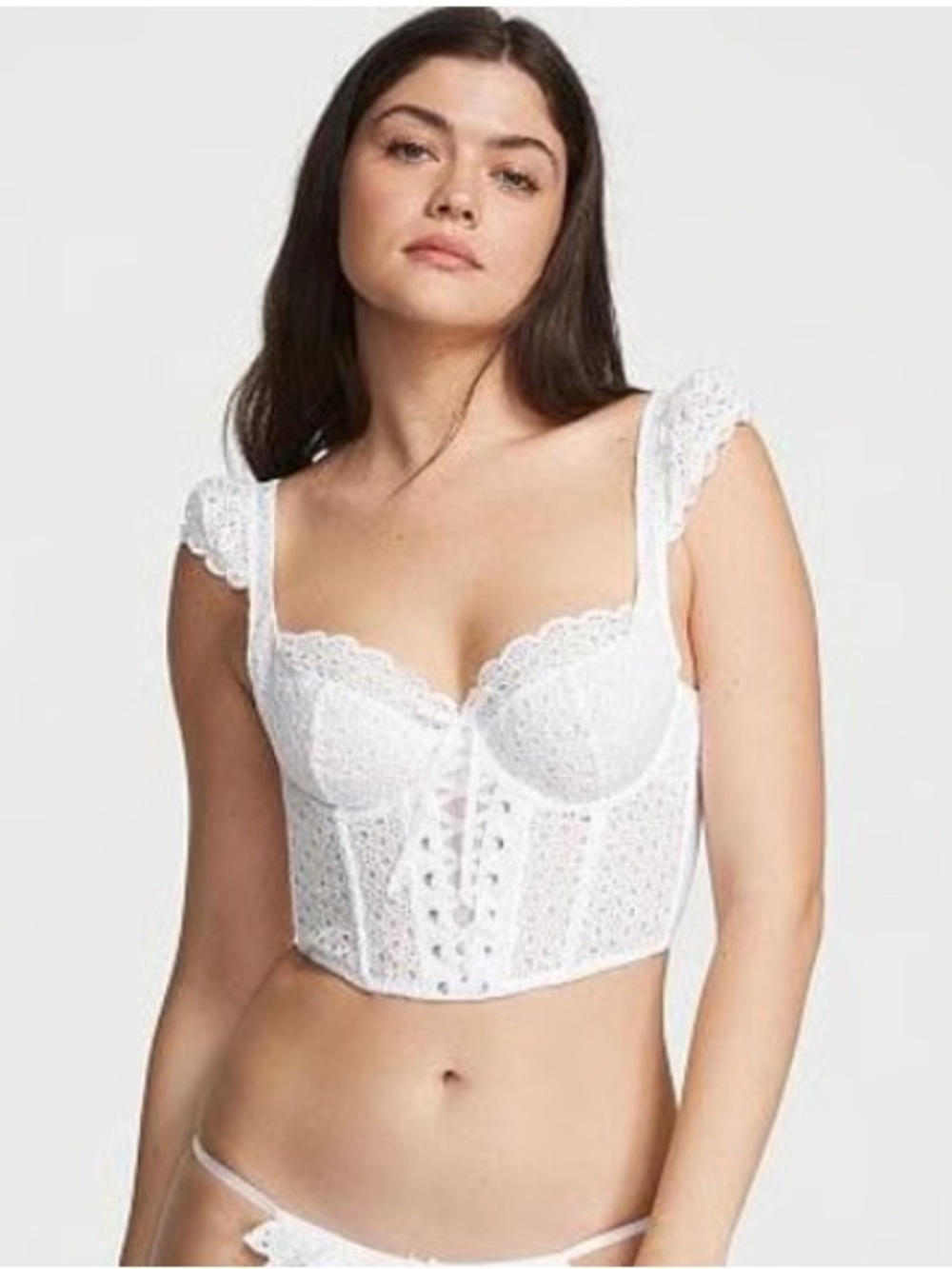 NWT Victoria's Secret White Eyelet Lace Corset Top Size S